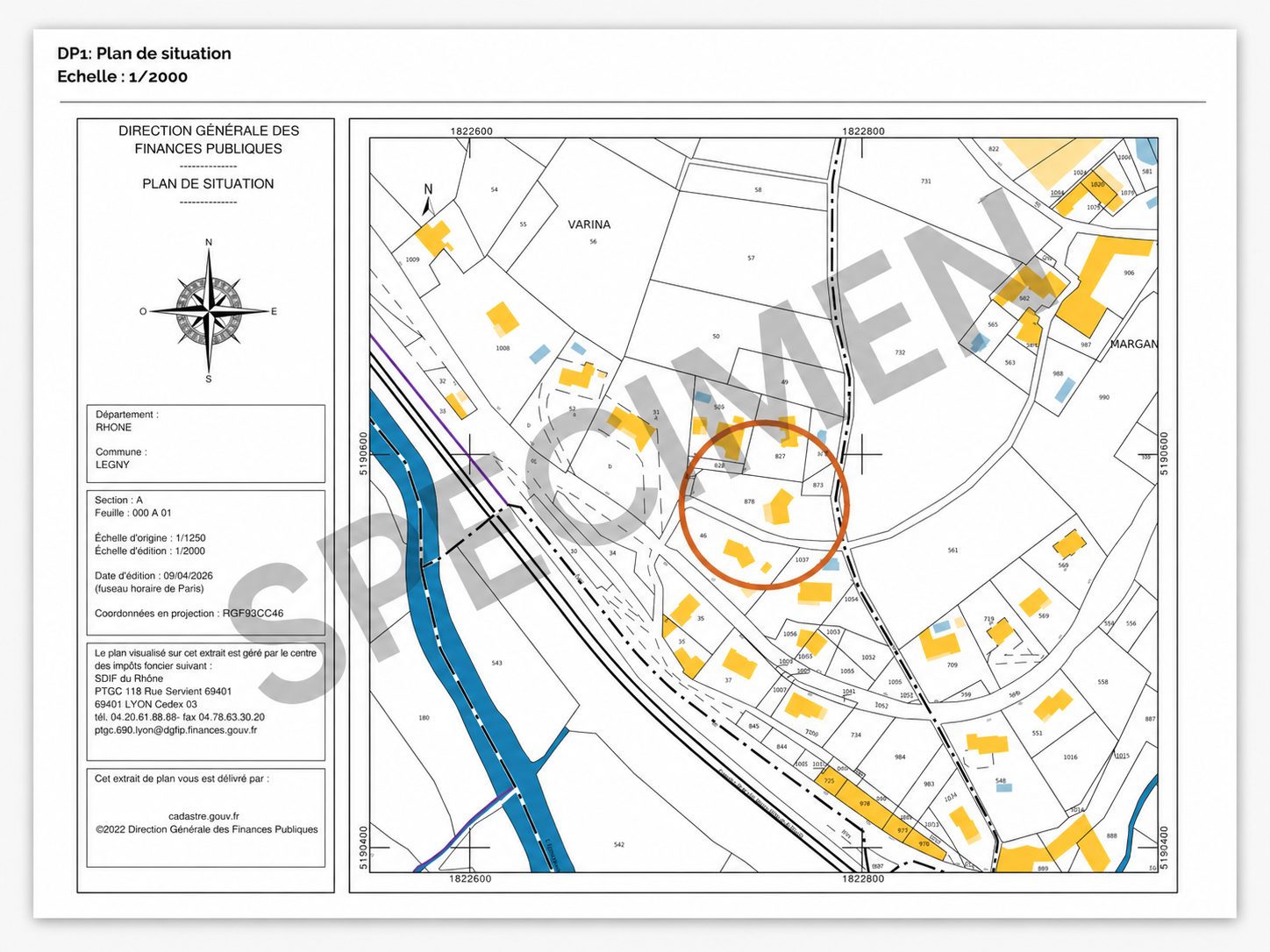 Exemple anonymisé de plan de situation pour dossier solaire
